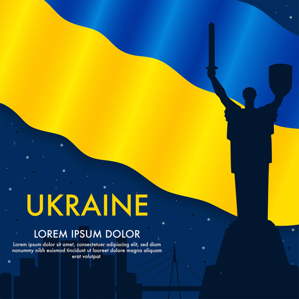 Картка з україніанським прапором з простором для тексту - Вектор, зображення