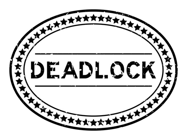 Grunge mot d'impasse noir timbre de joint en caoutchouc ovale sur fond blanc - Vecteur, image