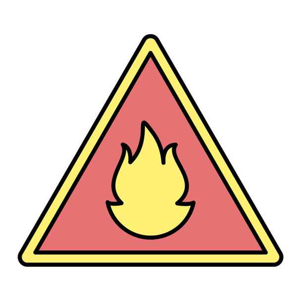 графический дизайн иконок с предупреждением о пожаре - Вектор,изображение