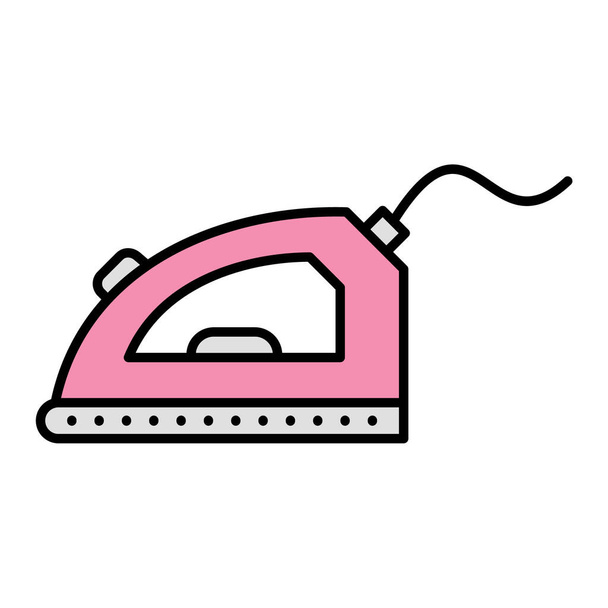 Premium Vector  Vector flat icon a pink iron on a clean white background