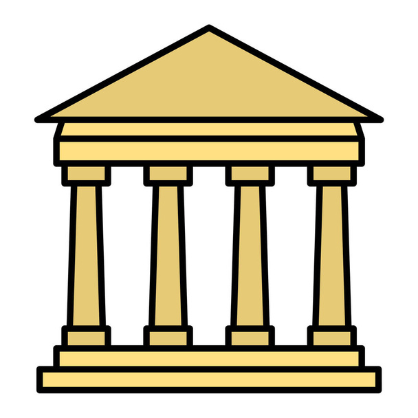 bankgebouw icoon. schets illustratie van de rechter vector pictogrammen voor web - Vector, afbeelding