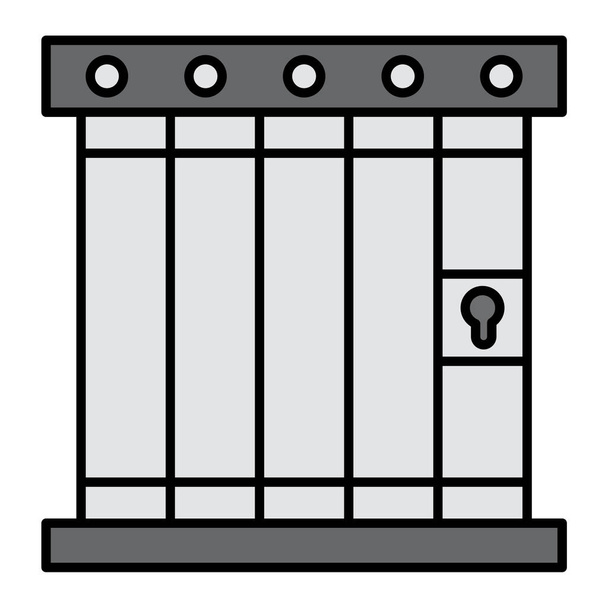 prison door icon. outline illustration of gate vector icons for web - Vector, Image