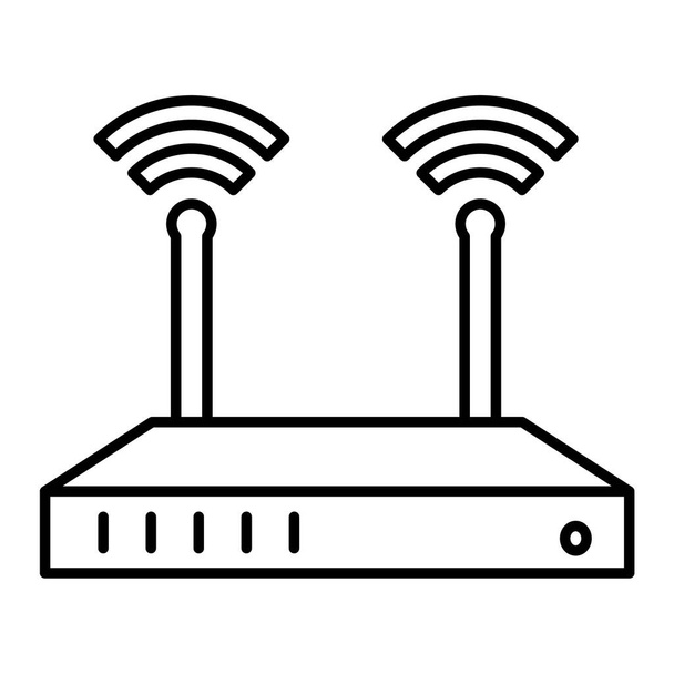 ícone do vetor do roteador. sinal de internet sem fio. ilustração de símbolo de contorno isolado - Vetor, Imagem