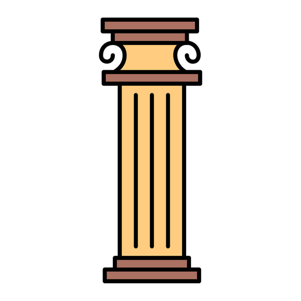 コラムアイコン。ウェブ用の古い柱ベクトルのアイコンの概略図 - ベクター画像