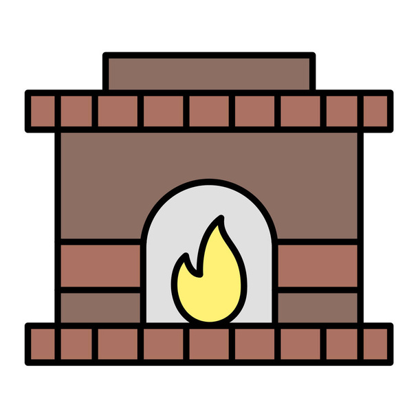暖炉だ。ウェブアイコンベクトル図 - ベクター画像