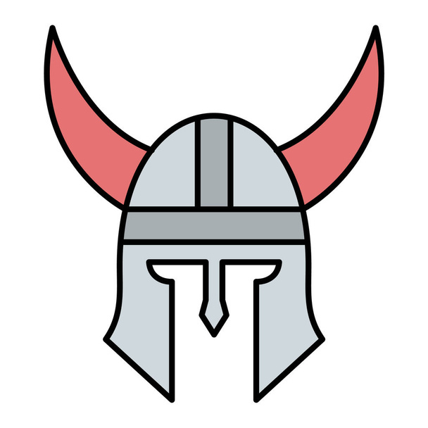 viking icon. simple illustration of medieval helmet vector icons for web - Vetor, Imagem