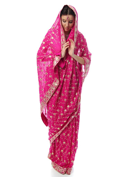 Young woman in sari dress - Foto, Bild