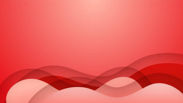 波層赤カラフルな抽象的なデザイン背景 - ベクター画像