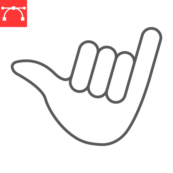 Colgar icono de línea de gesto suelto - Vector, imagen