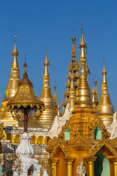 Shwedagon Golden Pagoda, the most sacred Buddhist pagoda and religious site in Yangon, Myanmar, Burma - Photo, Image