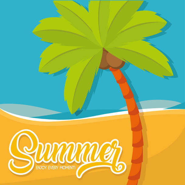 Poster Summer beach vector illustration - Διάνυσμα, εικόνα