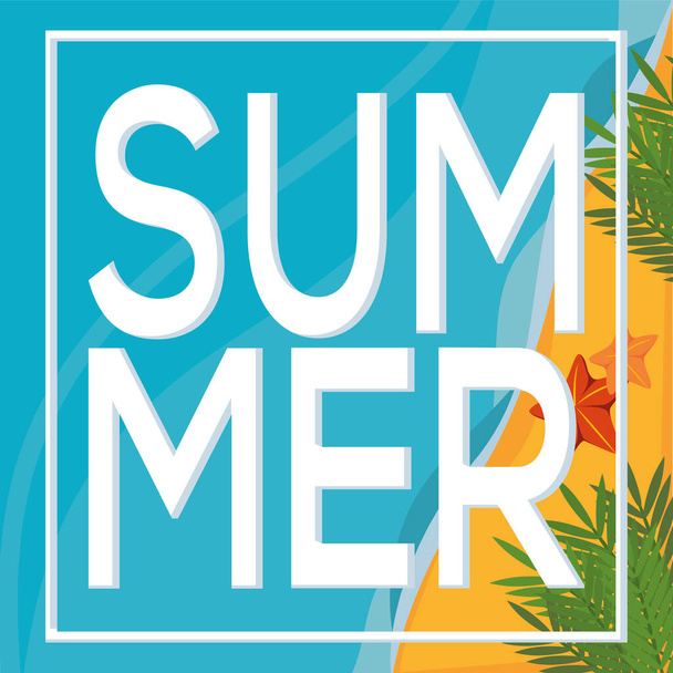 Poster Summer letter vector illustration - Vettoriali, immagini