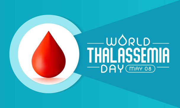 Всемирный день талассемии отмечается каждый год 8 мая, чтобы почтить память жертв талассемии и воодушевить тех, кто борется с болезнью. Векторная иллюстрация - Вектор,изображение