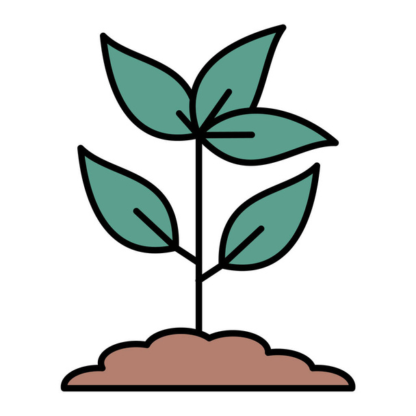 plante avec icône de feuilles vecteur illustration design - Vecteur, image