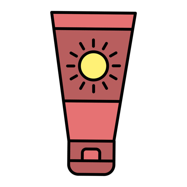 sunscreen lotion with sun icon over white background, vector illustration - Vector, Image