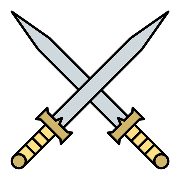 икона мечей. векторная изолированная иллюстрация - Вектор,изображение