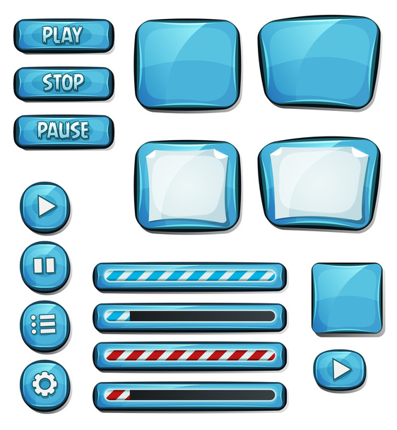 Мультфільм алмази елементи для гри Ui
 - Вектор, зображення