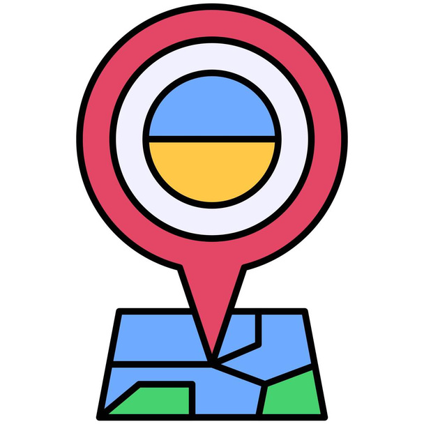 Icono de ubicación, Ucrania y ucranianos relacionados vector ilustración - Vector, imagen