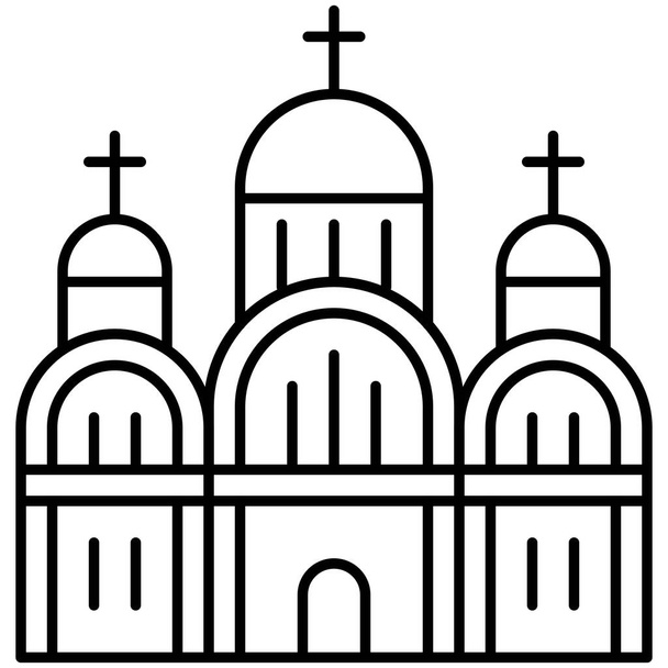 Icono de la Catedral de San Volodymyr, Ucrania y Ucrania vector relacionado ilustración - Vector, imagen