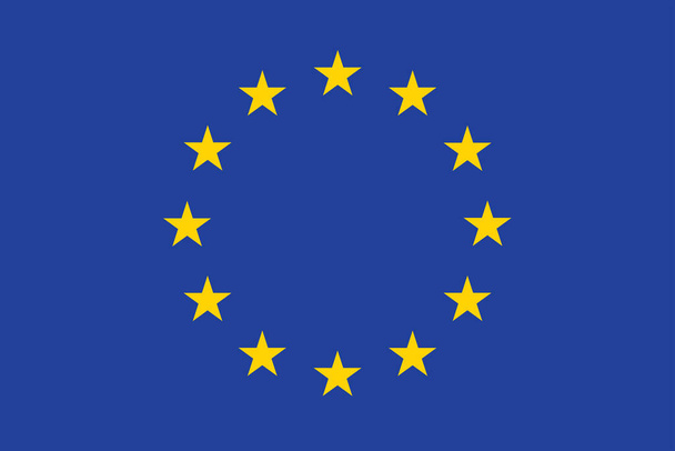 Closeup παλιό χρυσό κίτρινο χρώμα europa δημοκρατία χώρα ημέρα του πολέμου ενότητα μεταξωτό ύφασμα ύφασμα άποψη ουρανό χώρο κείμενο. Circle shape line print art Η ευρωζώνη επιλέγει το λογότυπο της ελευθερίας - Διάνυσμα, εικόνα