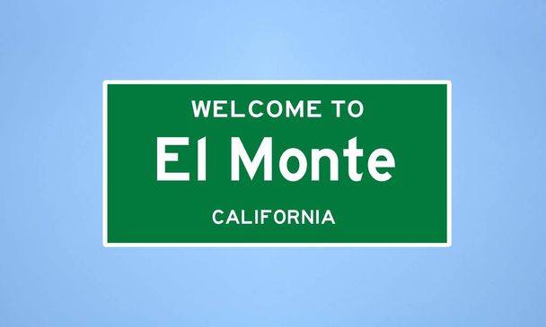 El Monte, segno di confine della California. Segnale della città dagli Stati Uniti. - Foto, immagini