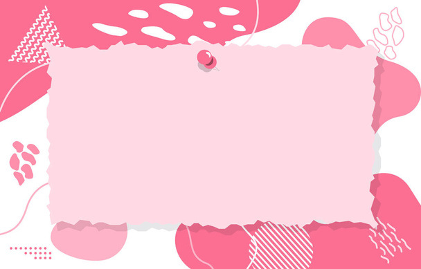 Записка на аннотацию Pink Cute Memphis Background - Вектор,изображение