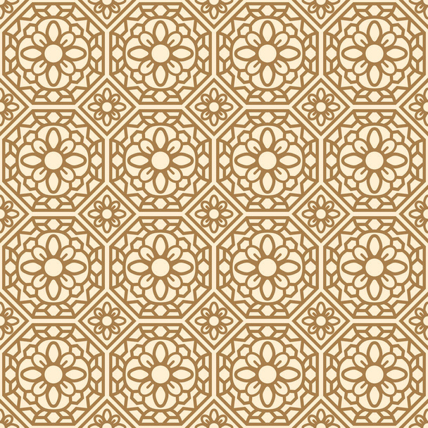 Koreaanse bloem knop Octagon Vector naadloos patroon - Vector, afbeelding