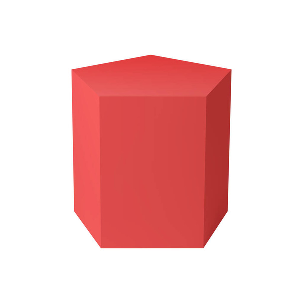 Red Pentagonal Prism Composition - Vector, Image