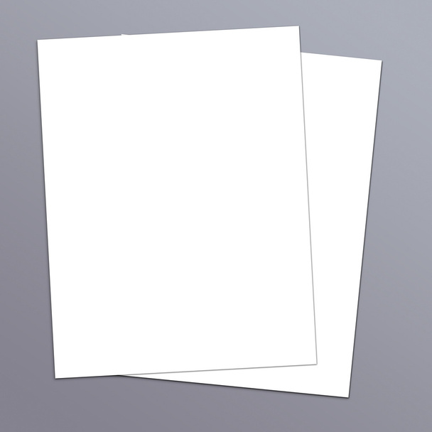 Czysty papier biały kolekcja ulotki A-4 na szarym tle - Zdjęcie, obraz