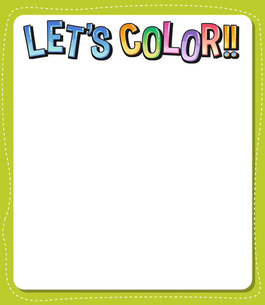 Plantilla de hojas de trabajo con Permite ilustración de texto en color - Vector, imagen