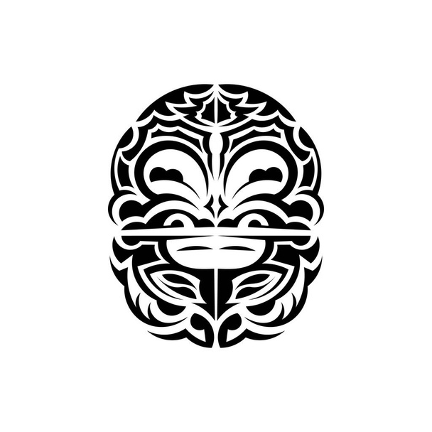 Viking faces in ornamental style. Maori tribal patterns. Suitable for prints. Isolated. Vector. - Vector, Image