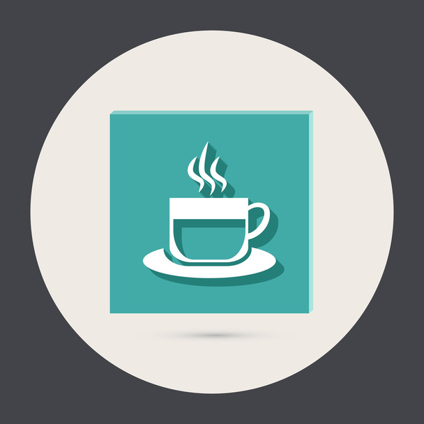 Cup of hot drink round icon - Vektor, kép