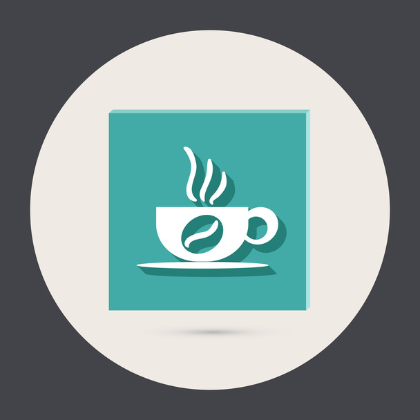 Cup of hot drink round icon - Vector, imagen