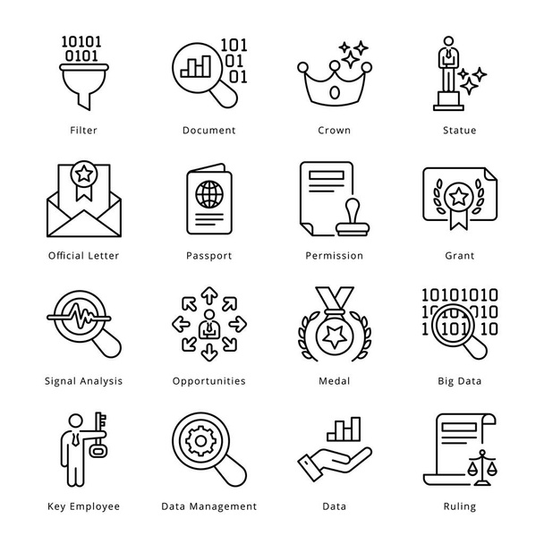 Smart Business Outline Icons - Stroked, Vectors - Vector, Image