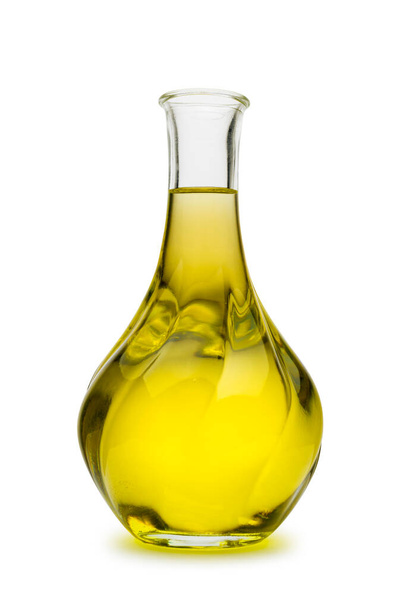 Olive oil bottle isolated on white background - Фото, изображение