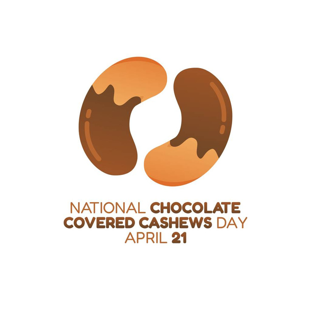 国民のチョコレートのベクトルグラフィックは、国民のチョコレートで覆われたカシューナッツの日のお祝いのために良い日をカシューナッツ。フラットなデザイン。チラシデザイン。フラットイラスト. - ベクター画像