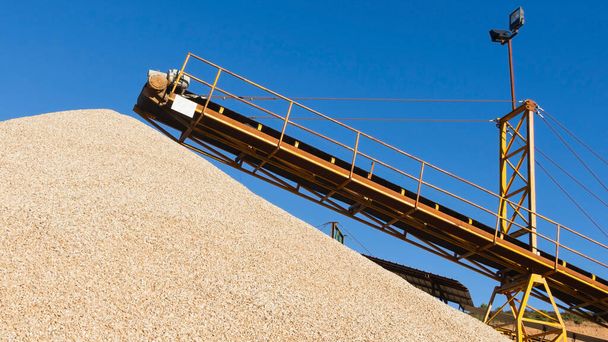 Conveyor gravel or sand and gravel pile - Photo, Image