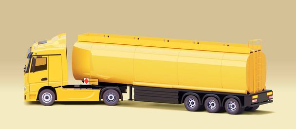 Yarı römorklu vektör tankeri - Vektör, Görsel