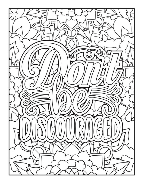 Motivational quotes coloring page. Inspirational quotes coloring page. Affirmative quotes coloring page. Positive quotes coloring page. Good vibes. Coloring book for adults. Motivational swear word coloring page. - Vector, Image
