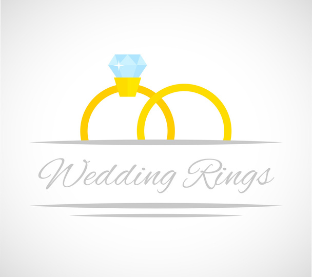 Tarjeta anillos de boda
 - Vector, imagen