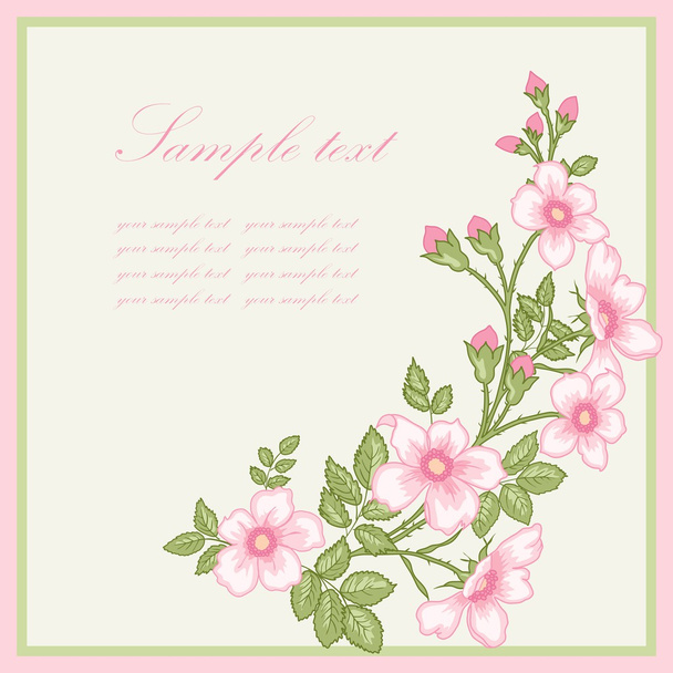 Carte de vœux floral - Vecteur, image