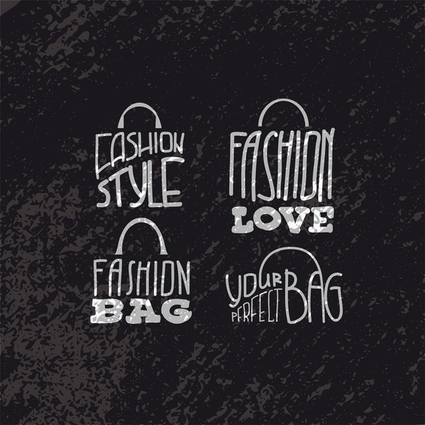 Модні сумки, встановлені з модними цитатами на них
 - Вектор, зображення