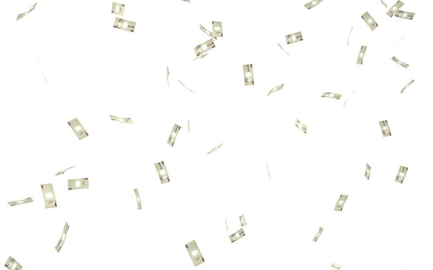 3DCG de billetes de 10.000 yenes y dinero bailando (fondo blanco) - Foto, Imagen