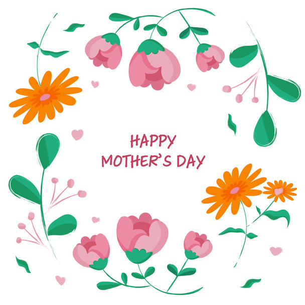 Hand drawn happy mothers day background. Vector illustration - Wektor, obraz