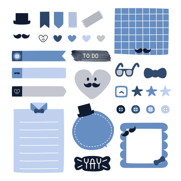 set of cute hand drawn, doodle text box with icon, speech bubble balloon, text box, flat design, vector, illustration - Vektor, kép