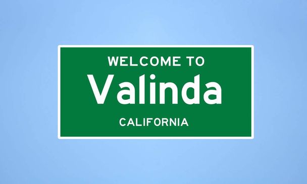 Valinda, Kalifornian kaupungin rajakyltti. Kaupunki merkki Yhdysvalloista. - Valokuva, kuva
