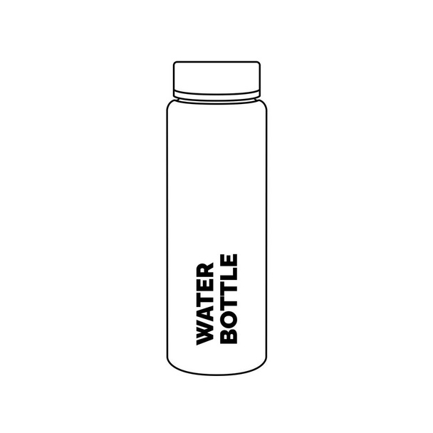 Ilustração do ícone do esboço da garrafa de água no fundo branco isolado apropriado para o recipiente de água, térmicos, ícone da bebida do esporte - Vetor, Imagem