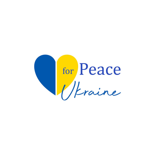 Symbol serca niebieski i żółty kolor ukraińskiego pokoju - Wektor, obraz