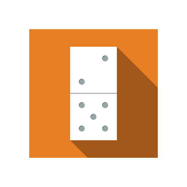 Flat icon domino with long shadow - Vector, Image