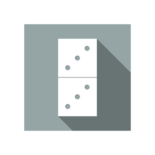 Flat icon domino with long shadow - Vector, Image